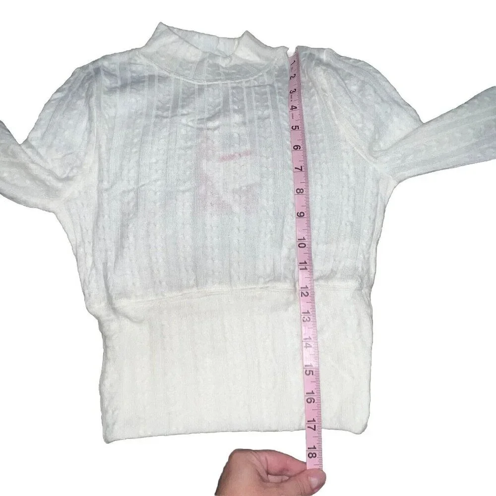 BOG BAND OF THE FREE RAQUEL IVORY RIBBED KNIT‎ PULLOVER SHIRT MOCK NECK SIZE XS